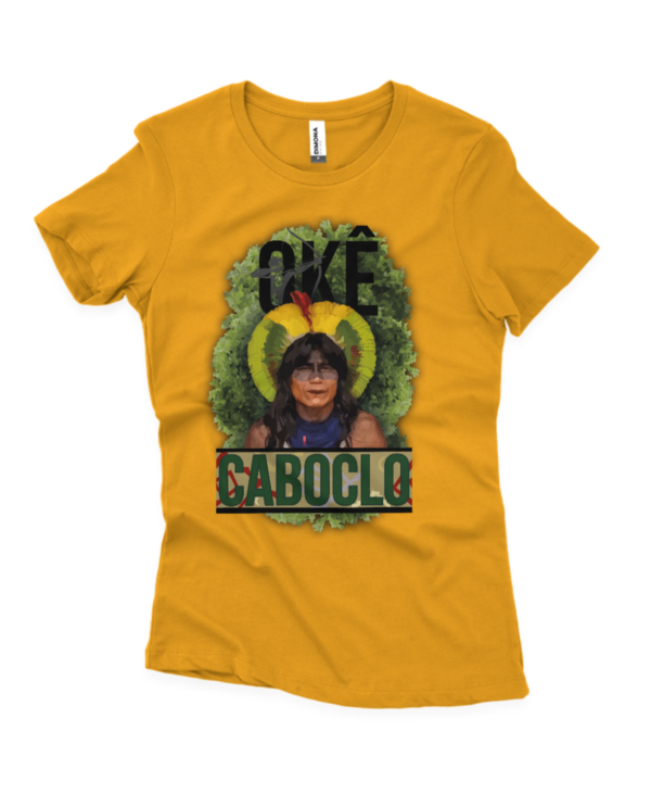 Camisa Oke caboclo fem. amarelo ouro