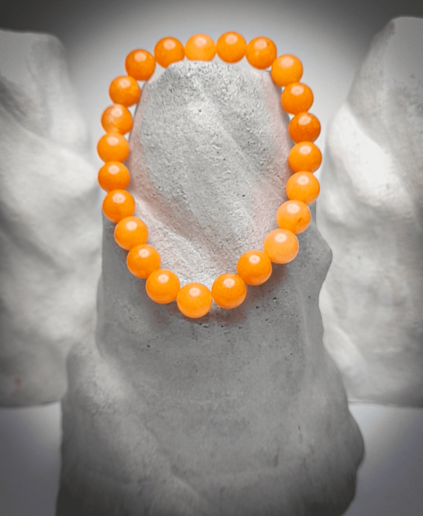 Pulseira pedra Jade Laranja